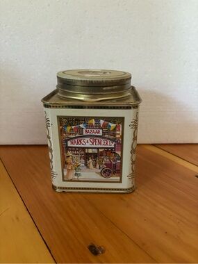 Vintage St. Michael Marks & Spencer Penny Bazaar Tin